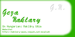 geza maklary business card