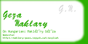 geza maklary business card